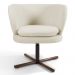 Poltrona Decorativa Sala de Estar Melissa Base Xis Giratória B-309 Veludo Bege - Domi