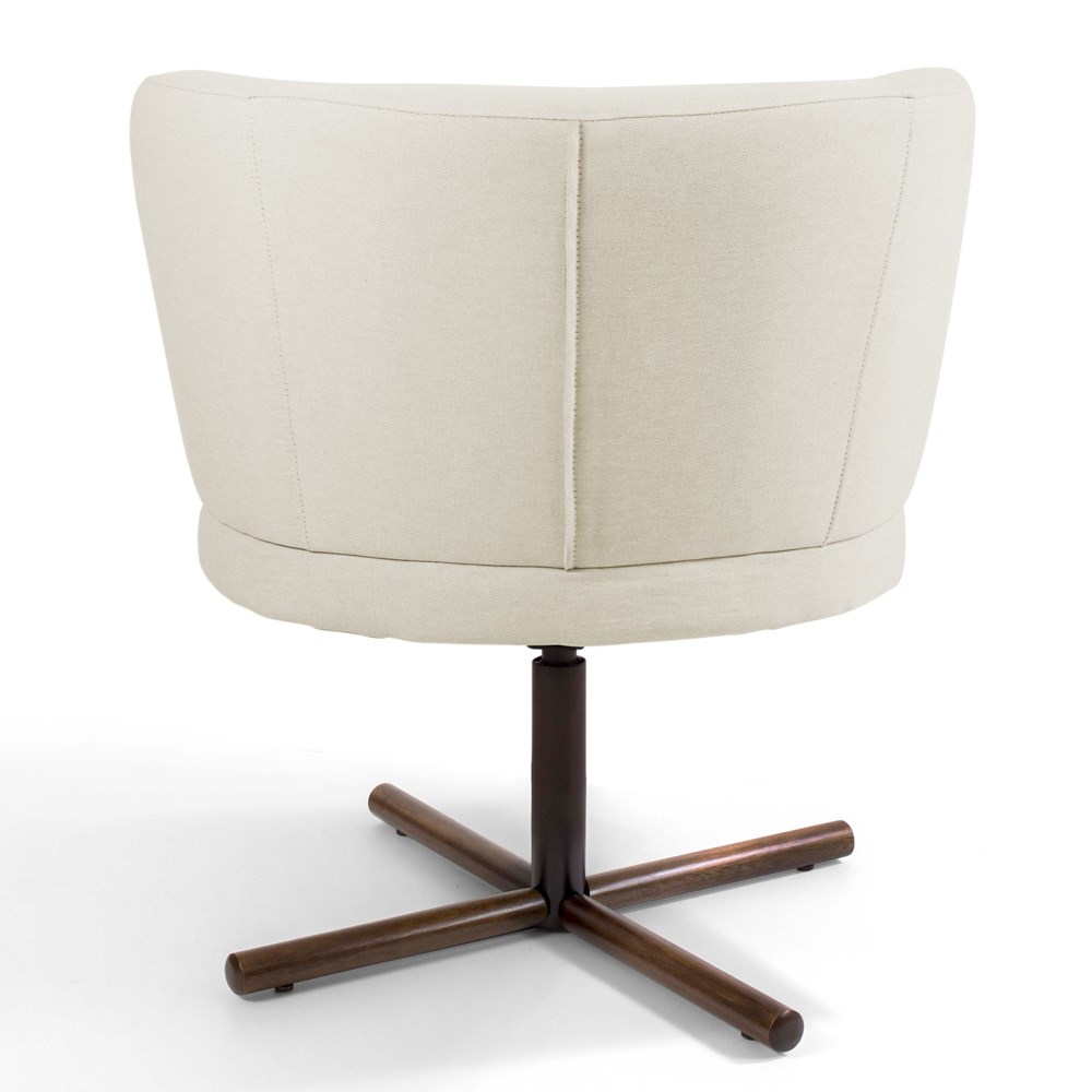 Poltrona Decorativa Sala de Estar Melissa Base Xis Giratória B-309 Veludo Bege - Domi