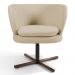 Poltrona Decorativa Sala de Estar Melissa Base Xis Giratória C-129 Linho Bege Escuro - Domi