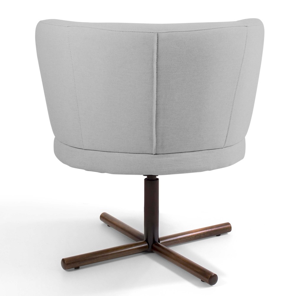 Poltrona Decorativa Sala de Estar Melissa Base Xis Giratória C-315 Linho Cinza Claro - Domi