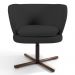 Poltrona Decorativa Sala de Estar Melissa Base Xis Giratória C-465 Linho Chumbo - Domi