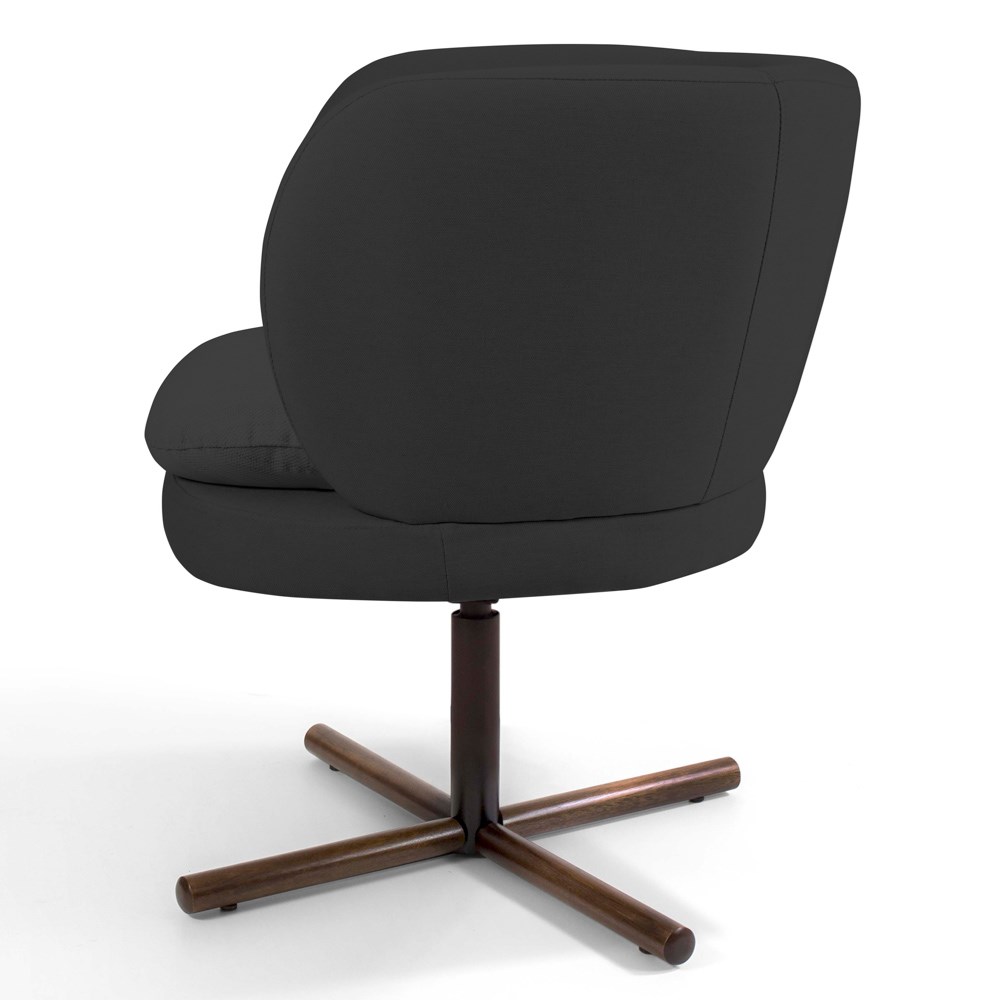 Poltrona Decorativa Sala de Estar Melissa Base Xis Giratória C-465 Linho Chumbo - Domi