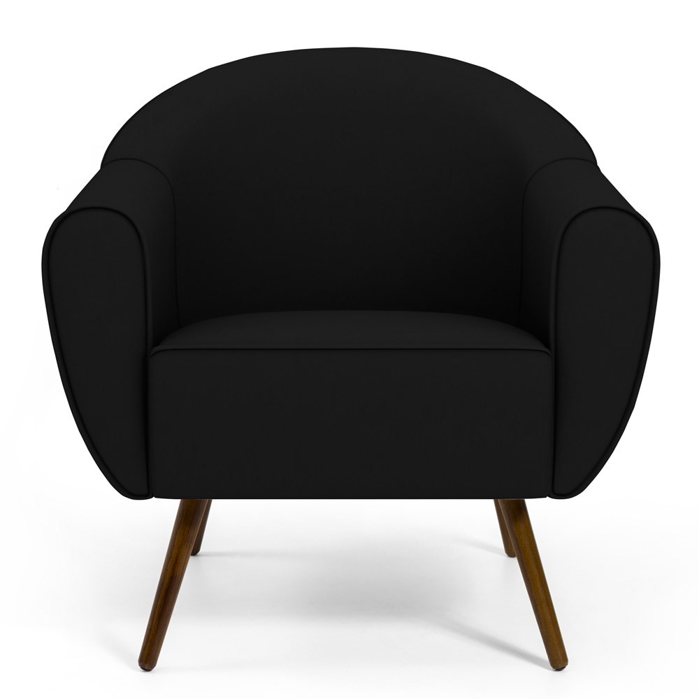 Poltrona Decorativa Sala de Estar Nina Corino C-05 com Pés Palito Castanho - Domi
