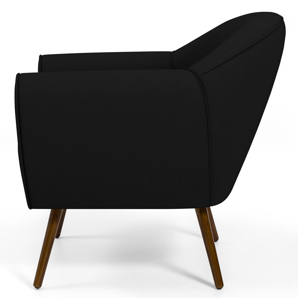 Poltrona Decorativa Sala de Estar Nina Corino C-05 com Pés Palito Castanho - Domi
