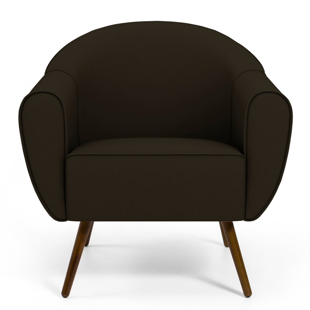 Poltrona Decorativa Sala de Estar Nina Corino C-34 com Pés Palito Castanho - Domi