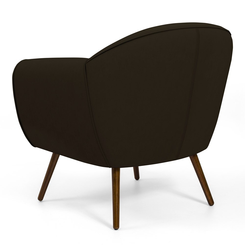 Poltrona Decorativa Sala de Estar Nina Corino C-34 com Pés Palito Castanho - Domi