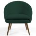Poltrona Decorativa Sala de Estar Pés Palito Rafa C-117 Linho Tressê Verde - Domi