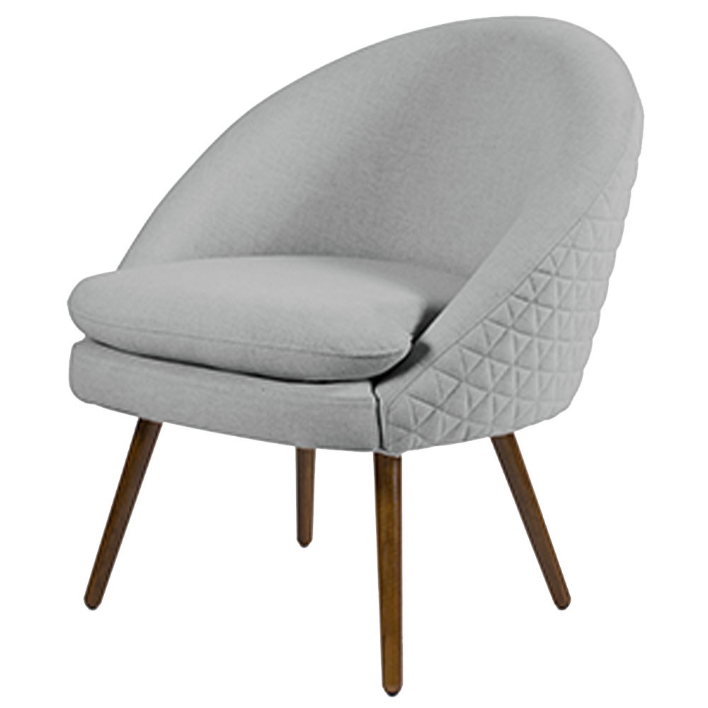 Poltrona Decorativa Sala de Estar Pés Palito Rafa C-315 Linho Tressê Cinza Claro - Domi