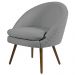 Poltrona Decorativa Sala de Estar Pés Palito Rafa C-416 Linho Tressê Cinza Escuro - Domi