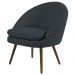Poltrona Decorativa Sala de Estar Pés Palito Rafa C-465 Linho Tressê Chumbo - Domi