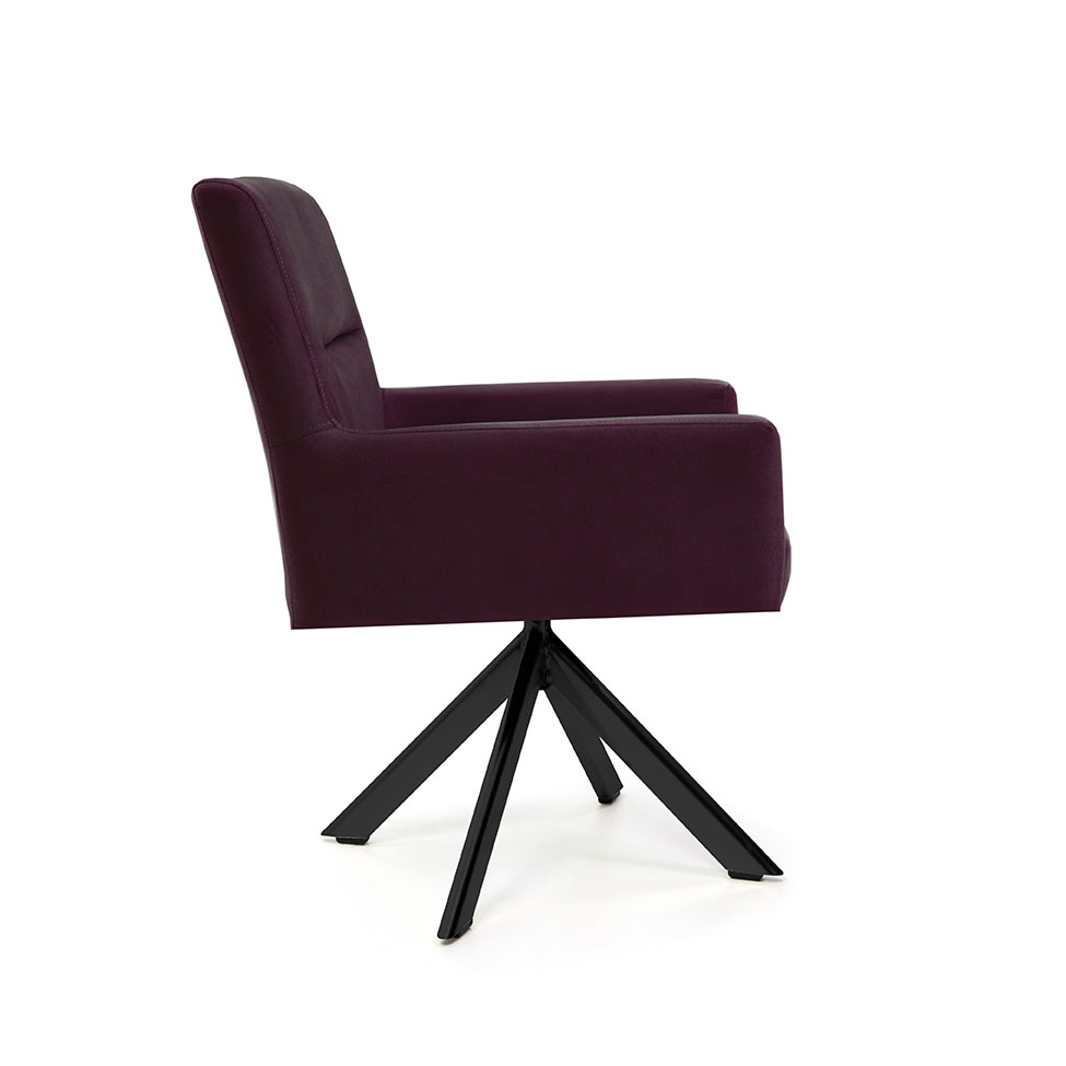Poltrona Giratória Angel II Veludo Roxo