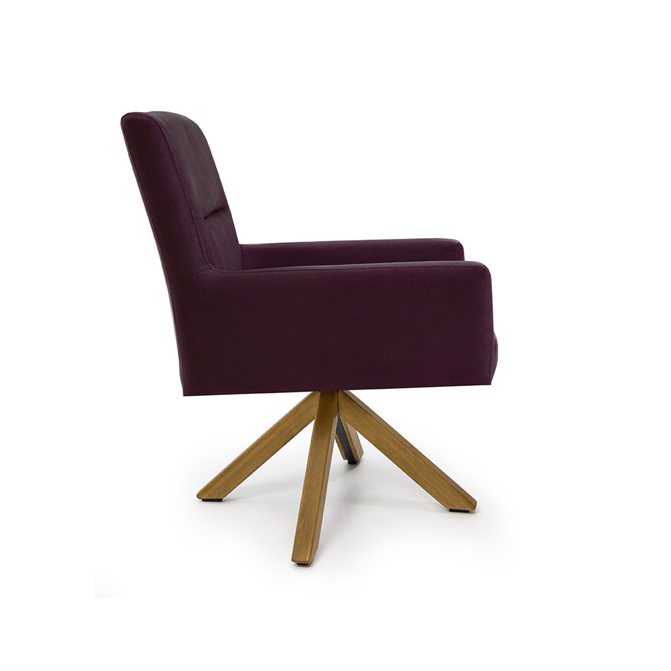 Poltrona Giratória Angel III Veludo Roxo