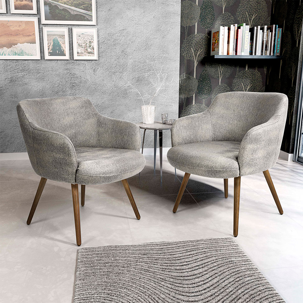 Poltrona Jade II Linho Cinza