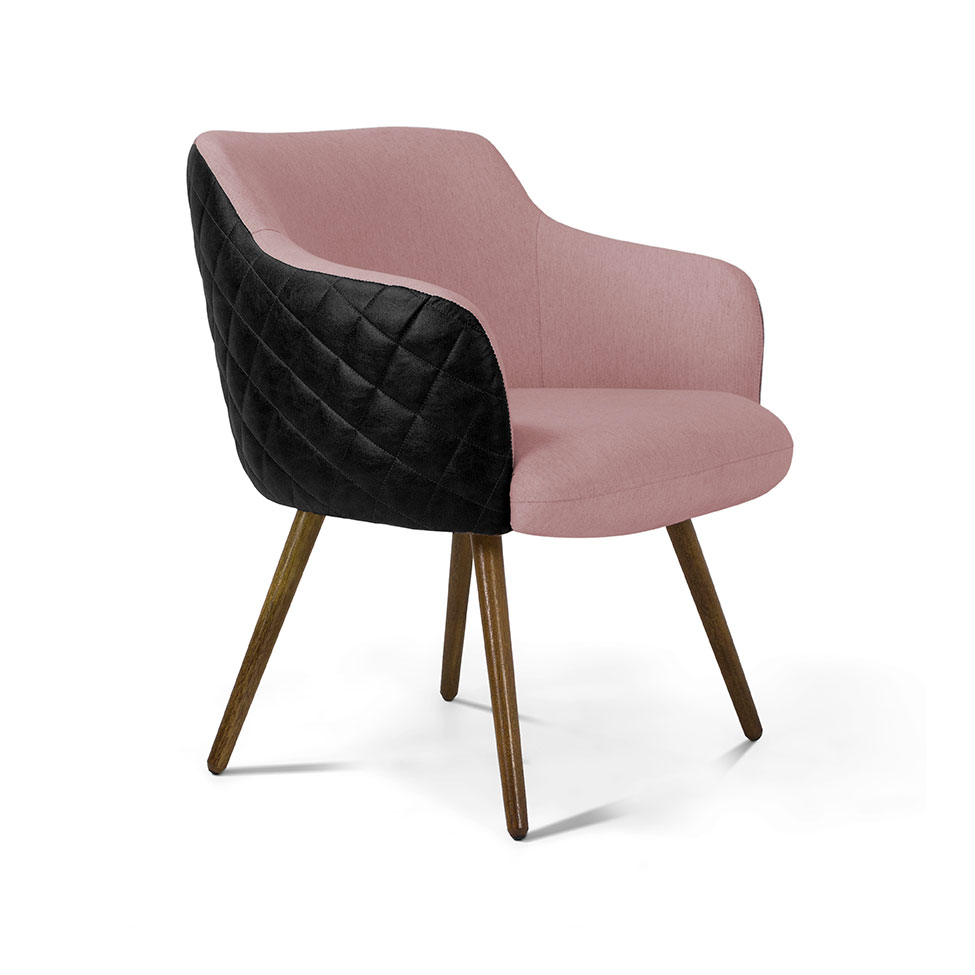 Poltrona Jade Preta e Rosa
