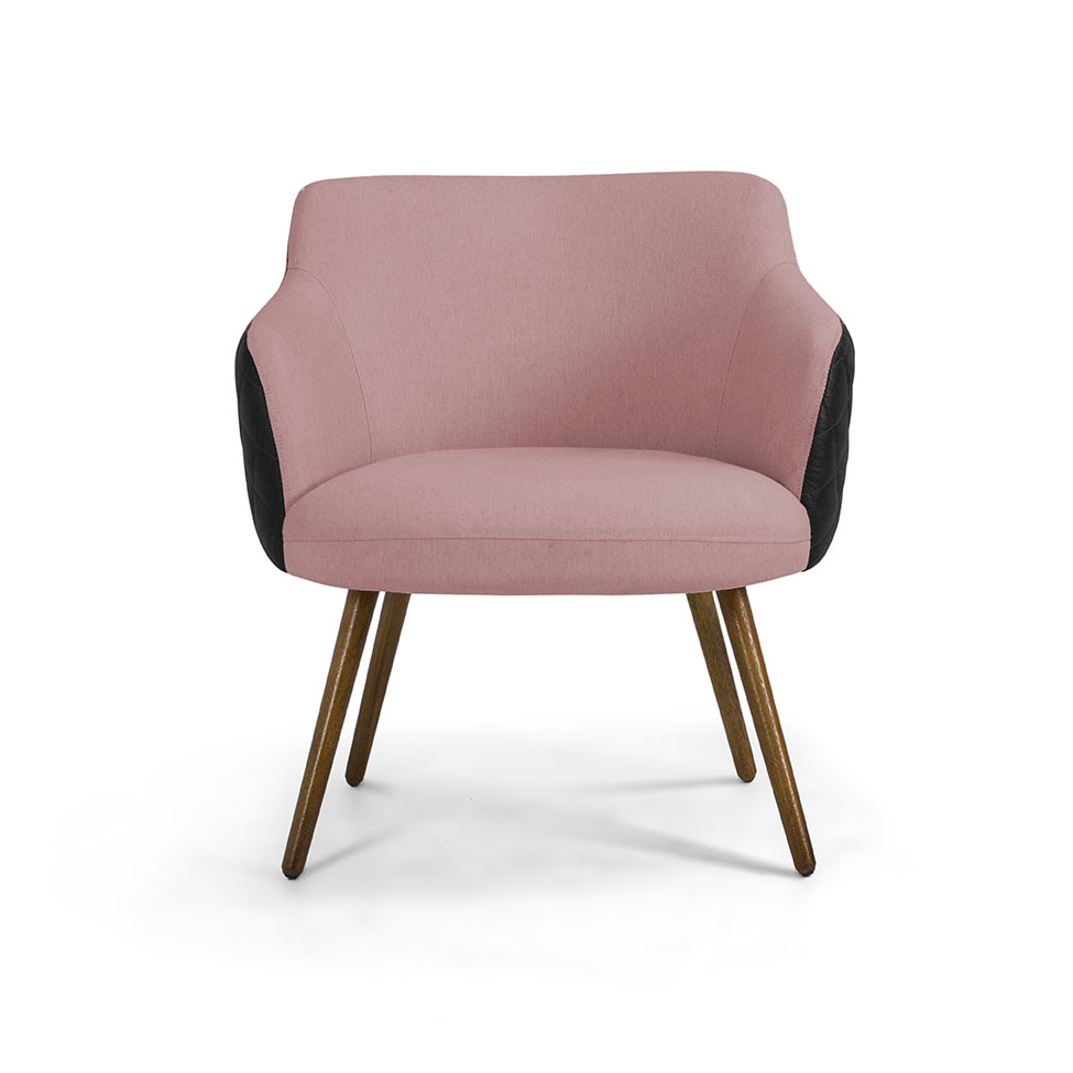 Poltrona Jade Preta e Rosa