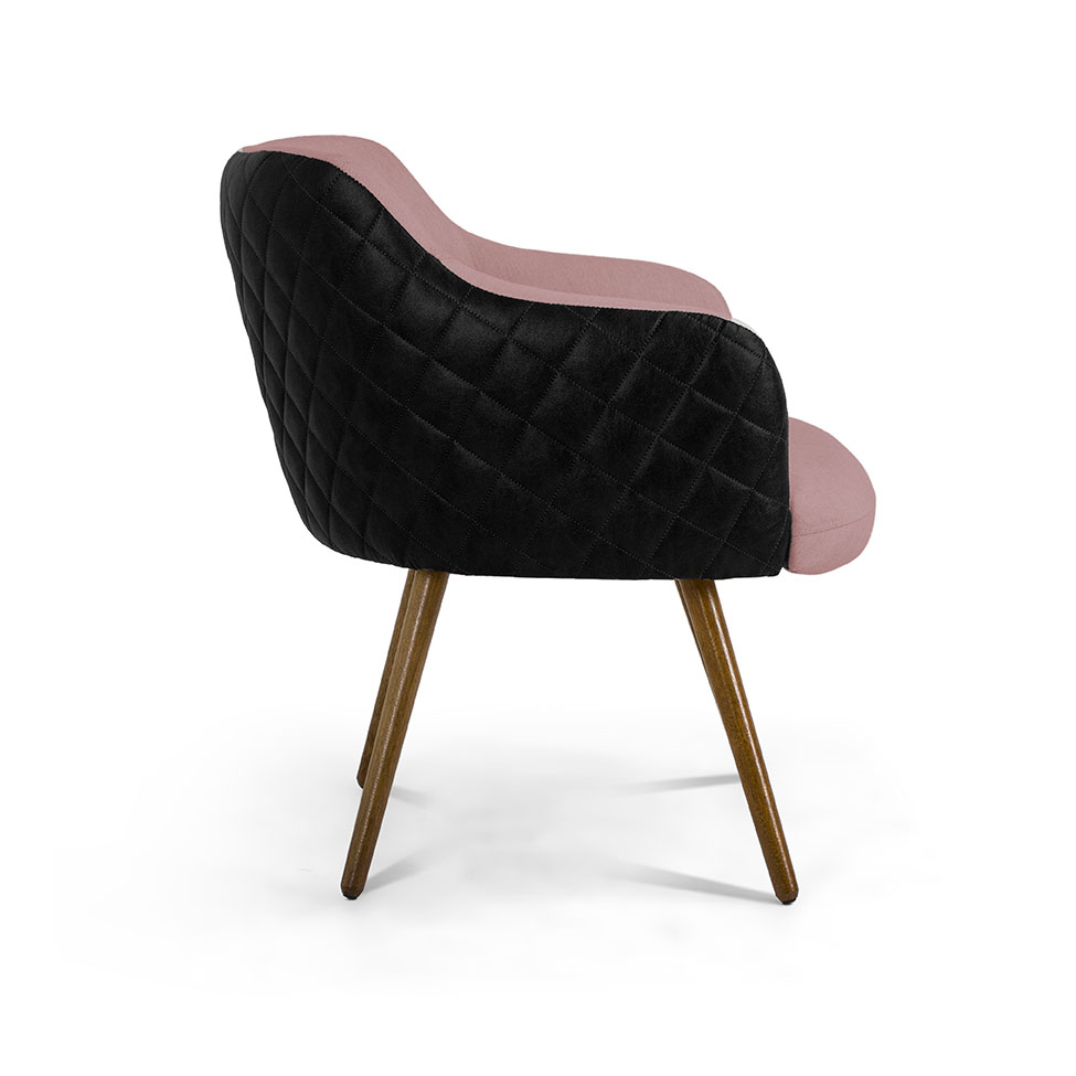 Poltrona Jade Preta e Rosa