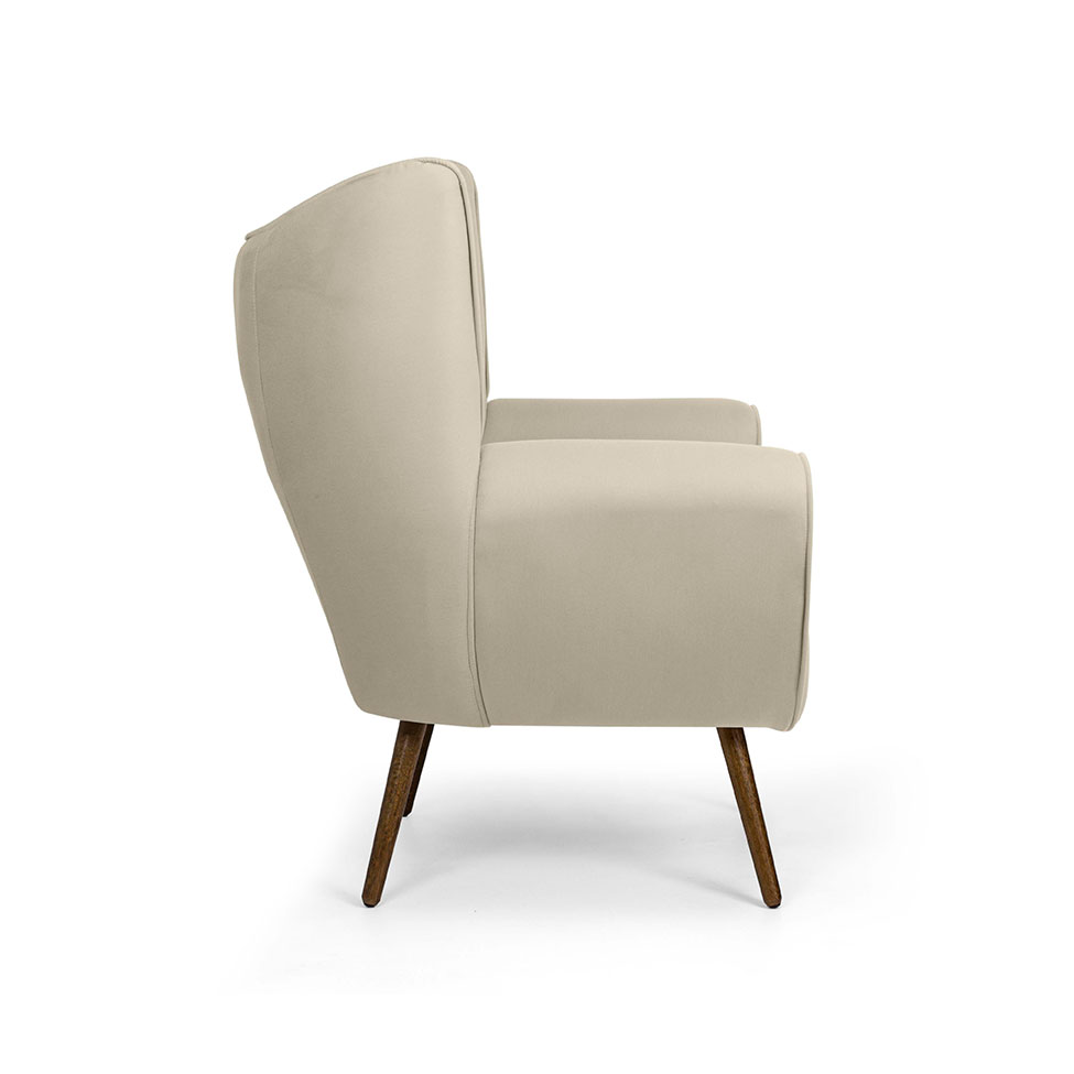 Poltrona Kora II Veludo Creme