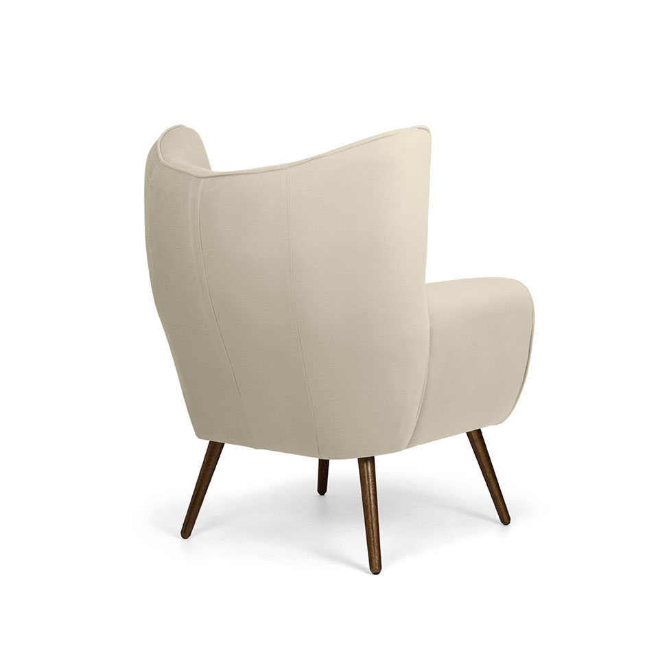 Poltrona Kora II Veludo Creme