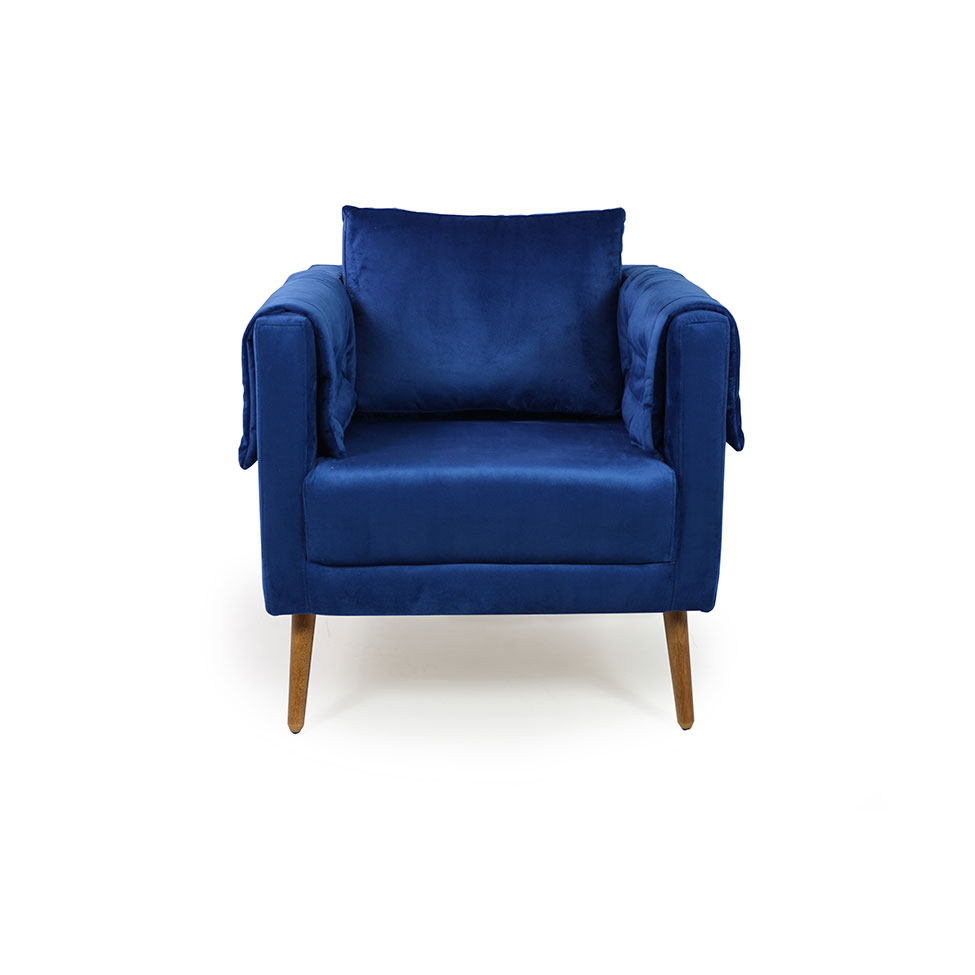 Poltrona Liv Veludo Azul