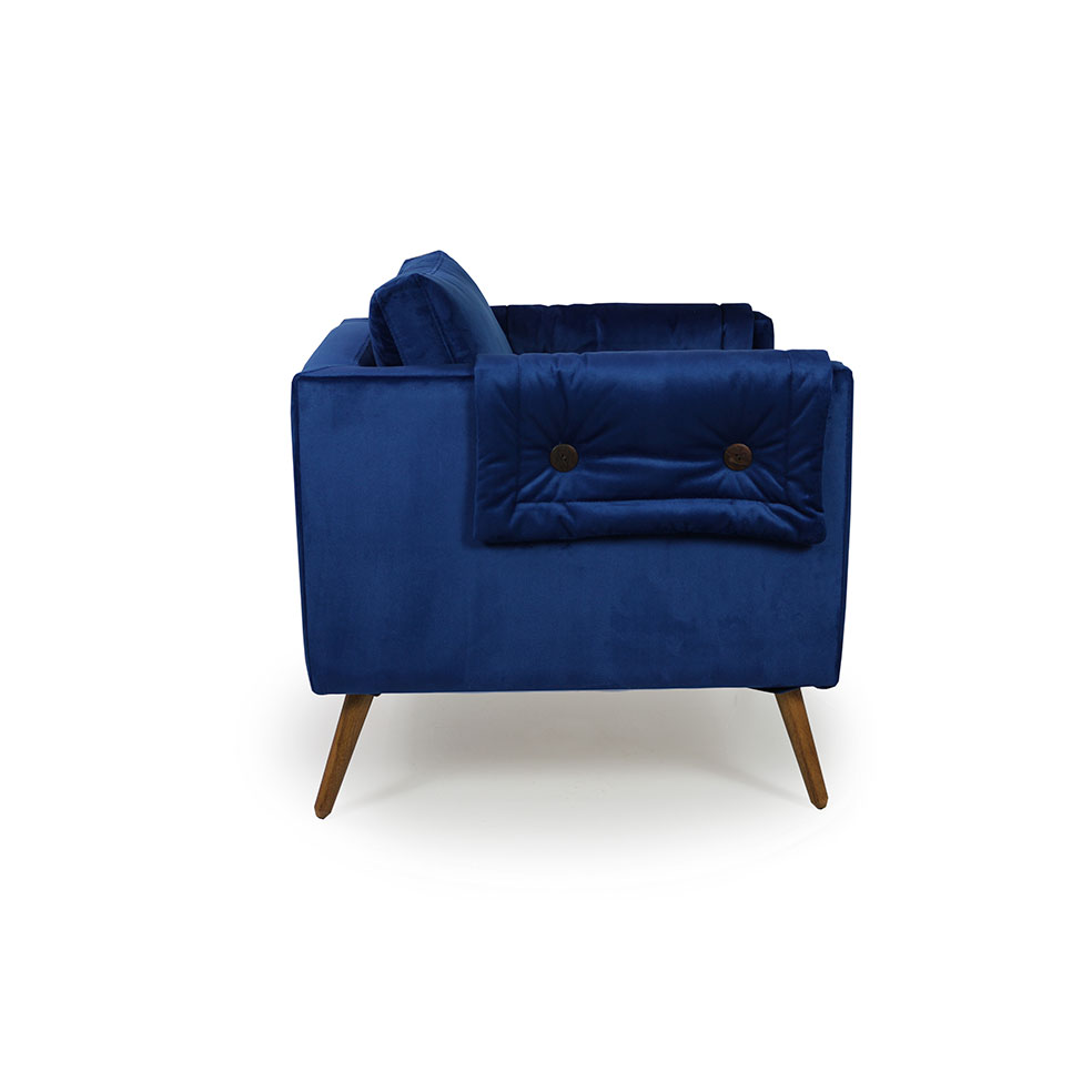 Poltrona Liv Veludo Azul
