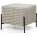 Puff Decorativo 45cm Base Aço Status A-207 Linho Bege Mesclado - Domi
