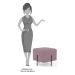 Puff Decorativo 45cm Base Aço Status B-305 Veludo Rosê - Domi