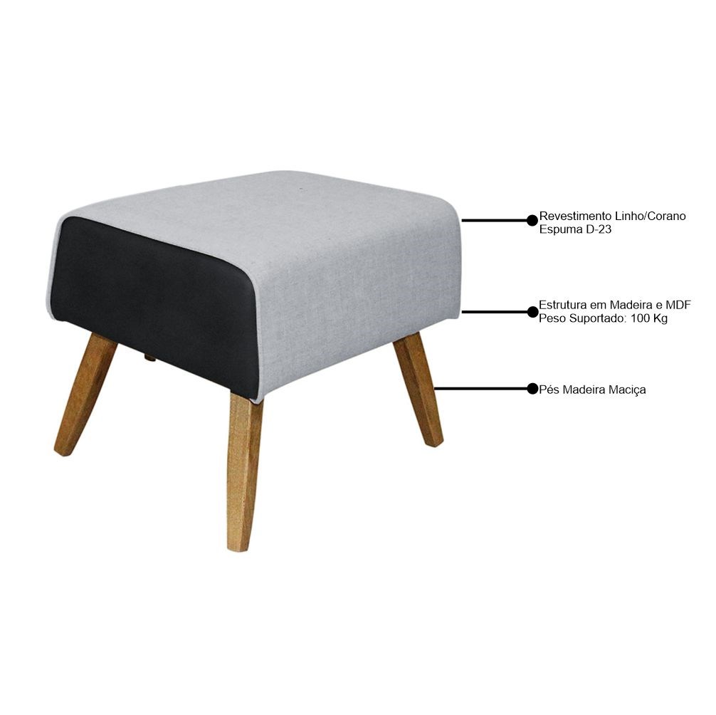 Puff Decorativo 60 cm Viseo C-05 C-315- Domi