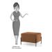 Puff Decorativo 60cm Base Aço Status B-262 Veludo Telha - Domi