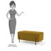 Puff Decorativo 90cm Base Aço Status B-279 Veludo Mostarda - Domi