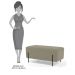 Puff Decorativo 90cm Base Aço Status B-309 Veludo Bege - Domi
