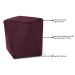 Puff Decorativo Ametista B-278 Veludo Marsala - Domi