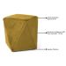 Puff Decorativo Ametista B-279 Veludo Amarelo - Domi