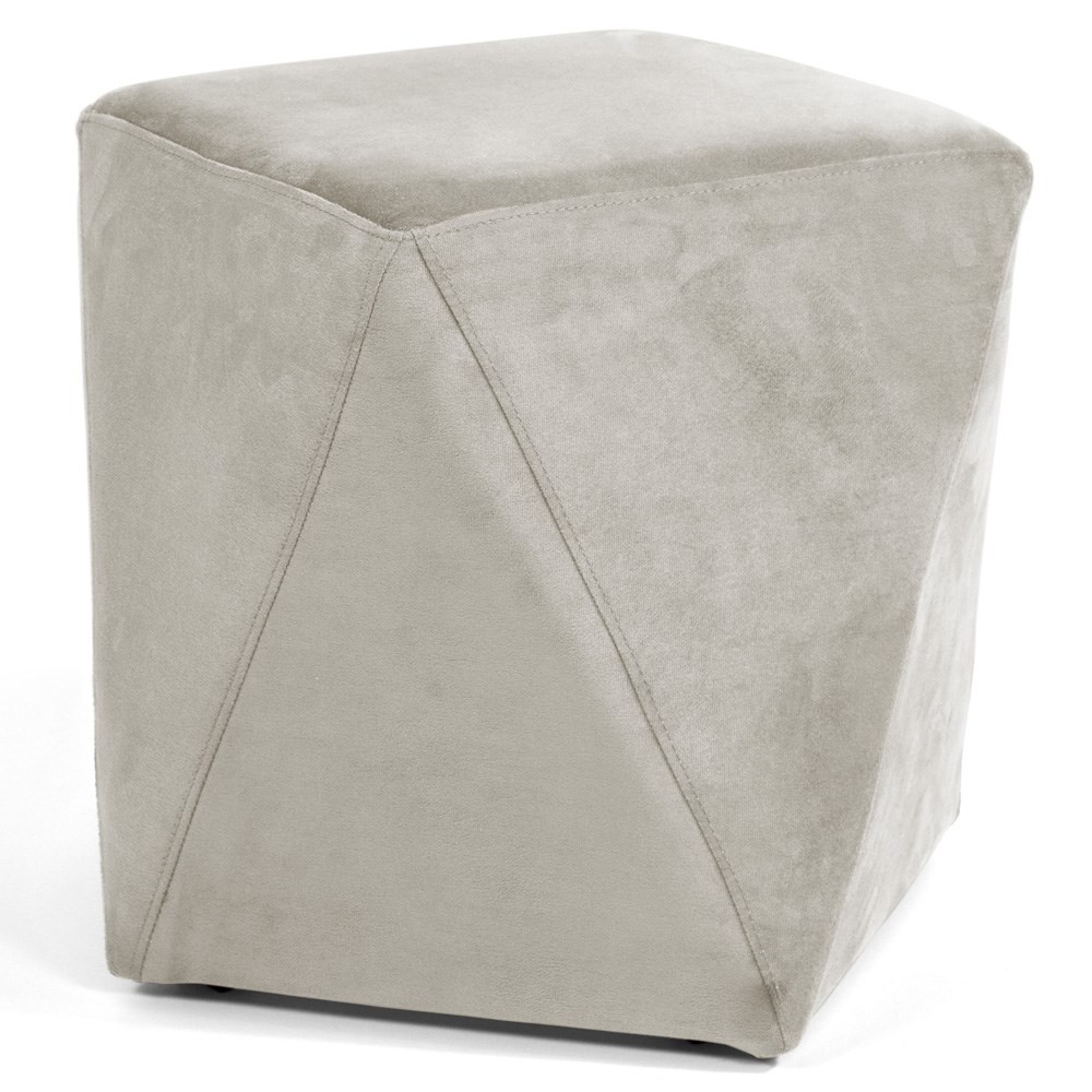 Puff Decorativo Ametista B-309 Veludo Bege Claro - Domi
