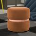 Puff Decorativo Com Cinto Rosê Round B-262 Veludo Laranja - Domi