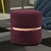 Puff Decorativo Com Cinto Rosê Round B-278 Veludo Marsala - Domi