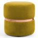 Puff Decorativo Com Cinto Rosê Round B-279 Veludo Amarelo - Domi