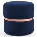 Puff Decorativo Com Cinto Rosê Round B-287 Veludo Marinho - Domi