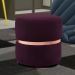 Puff Decorativo Com Cinto Rosê Round B-292 Veludo Uva - Domi
