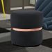Puff Decorativo Com Cinto Rosê Round B-300 Veludo Preto - Domi