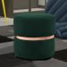 Puff Decorativo Com Cinto Rosê Round B-303 Veludo Verde Musgo - Domi