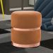 Puff Decorativo Com Cinto e Aro Rosê Round B-262 Veludo Laranja - Domi