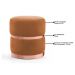 Puff Decorativo Com Cinto e Aro Rosê Round B-262 Veludo Laranja - Domi