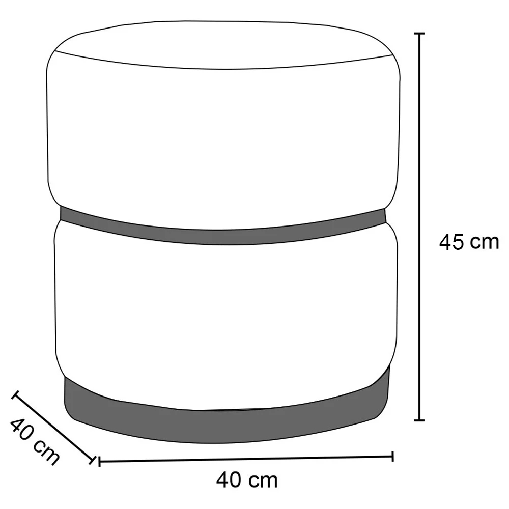 Puff Decorativo Com Cinto e Aro Rosê Round B-292 Veludo Uva - Domi
