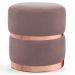 Puff Decorativo Com Cinto e Aro Rosê Round B-305 Veludo Rosê - Domi