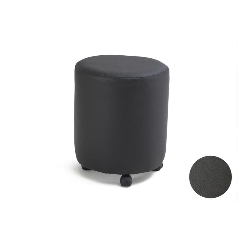 Puff Decorativo Rolon com Rodízios Corano Preto C - 05 - Domi