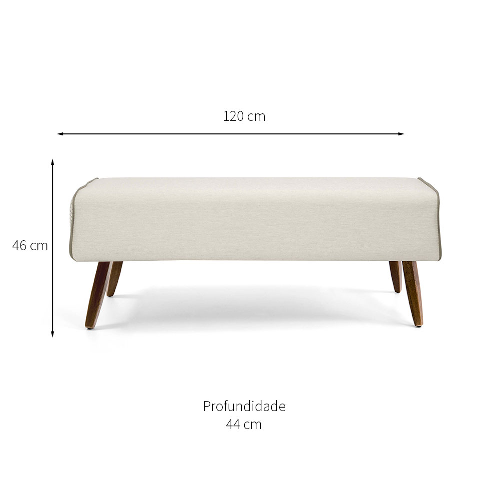 Recamier Viseo Bege 120 cm