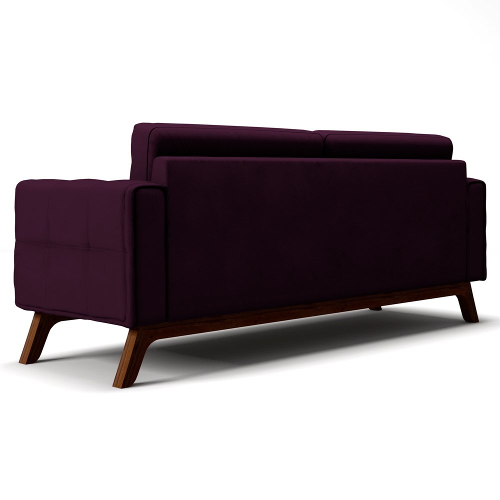 Sofá 150 cm 2 Lugares Sandero B-292 Veludo Uva - Domi