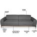 Sofá 150cm 2 Lugares Pés Preto Molino C-416 Linho Cinza - Domi