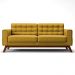 Sofá 180 cm 3 Lugares Sandero B-279 Veludo Amarelo - Domi