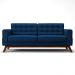 Sofá 180 cm 3 Lugares Sandero B-304 Veludo Azul Marinho - Domi